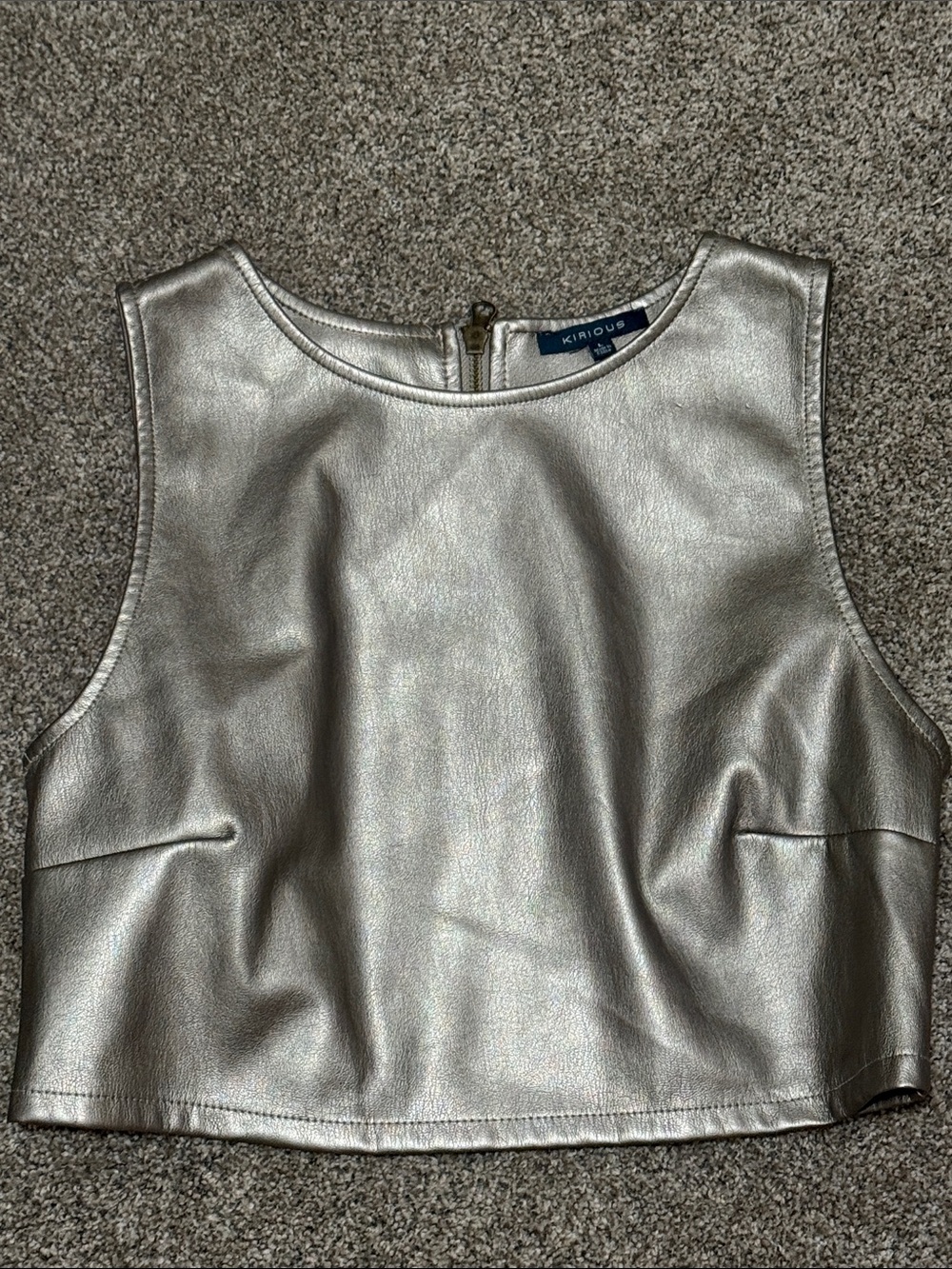 Kirious Metallic Gold Sleeveless Crop Top